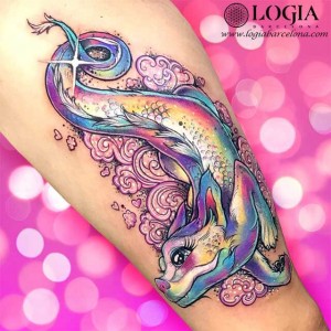 tatuaje-pierna-dragón-fantasia-logiabarcelona-lilian-raya   